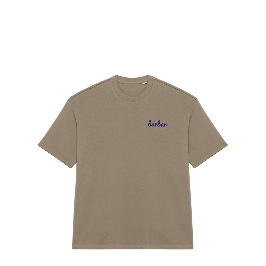 Oversized French Terry T-shirt (BarBar Navy Blue logo)