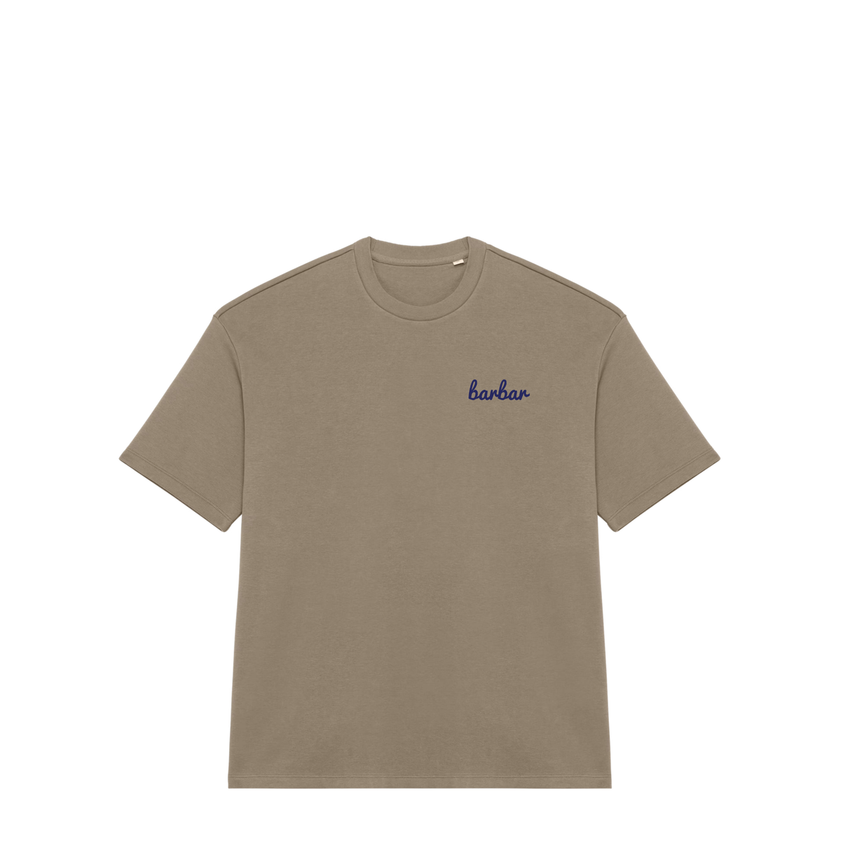 Oversized French Terry T-shirt (BarBar Navy Blue logo)