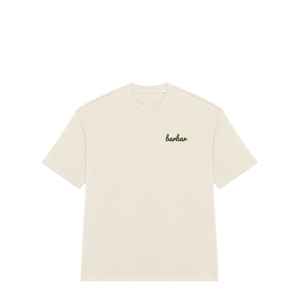 Oversized French Terry T-shirt (BarBar Khaki logo)