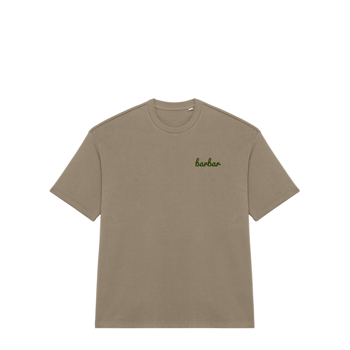Oversized French Terry T-shirt (BarBar Khaki logo)