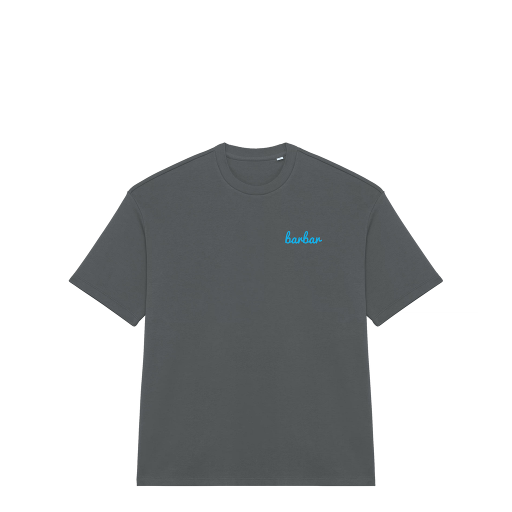 Oversized French Terry T-shirt (BarBar Light Blue logo)