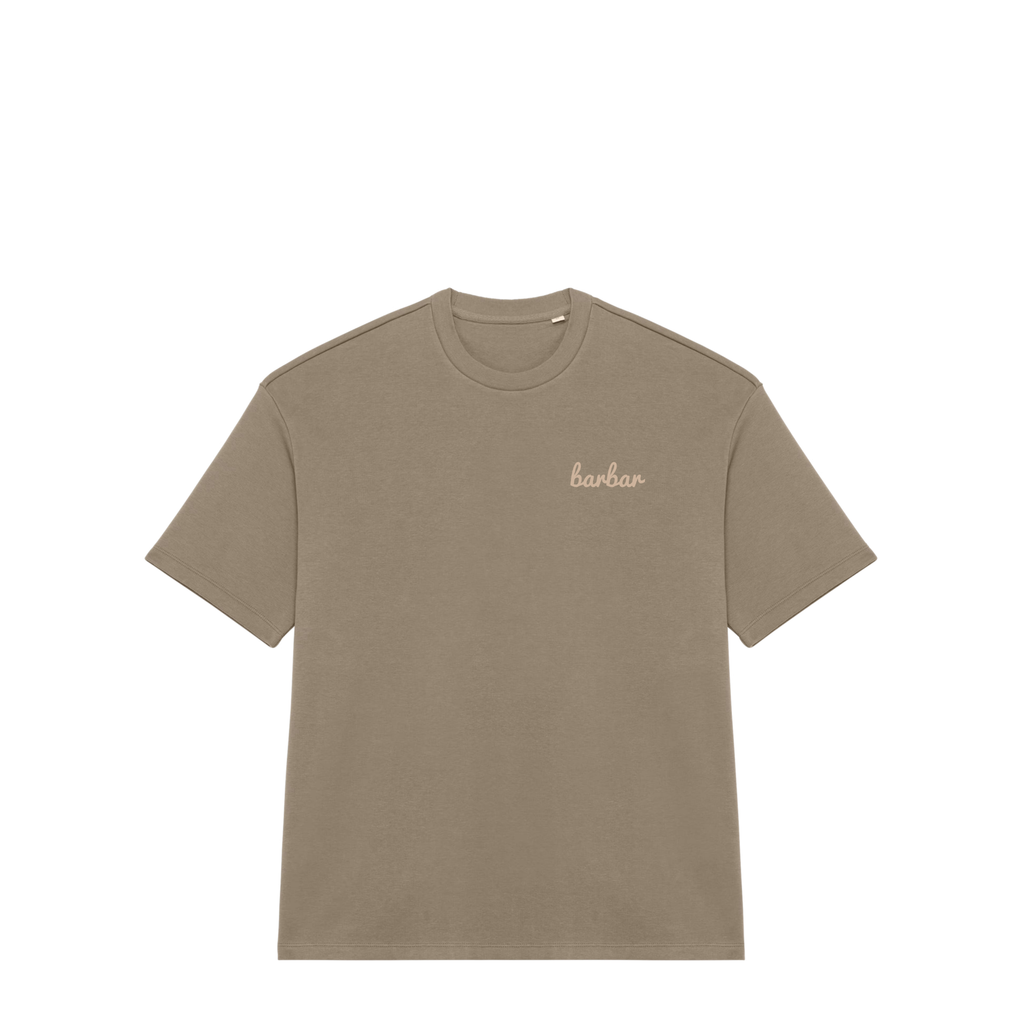 Oversized French Terry T-shirt (BarBar Off-white logo)