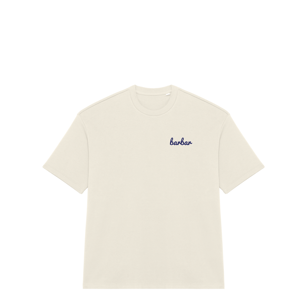 Oversized French Terry T-shirt (BarBar Navy Blue logo)