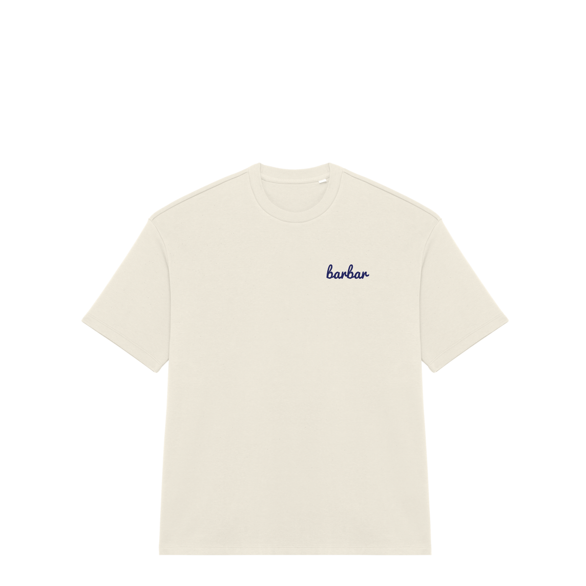 Oversized French Terry T-shirt (BarBar Navy Blue logo)