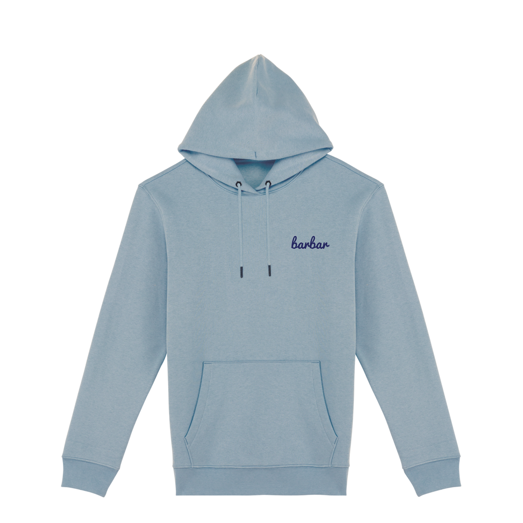 Uniseks Hoodie (BarBar Navy blue logo)