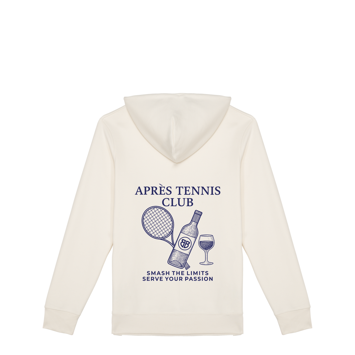 Uniseks Hoodie Après Tennis Club (Navy Blue logo)
