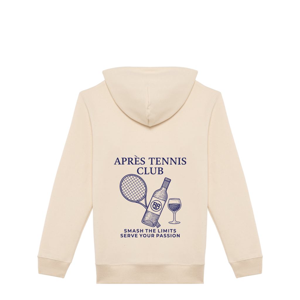 Uniseks Hoodie Après Tennis Club (Navy Blue logo)