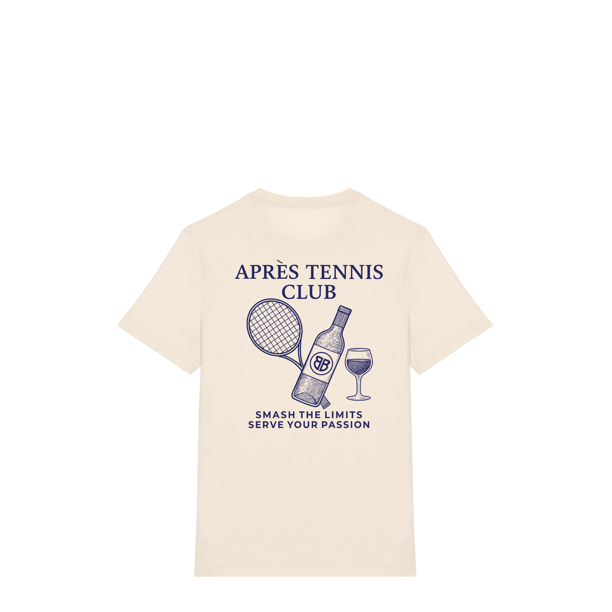 Uniseks T-shirt Après Tennis Club (Navy Blue logo)