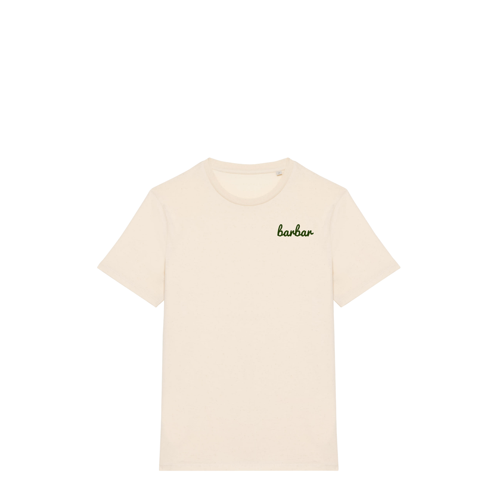 Uniseks T-shirt (BarBar Khaki logo)