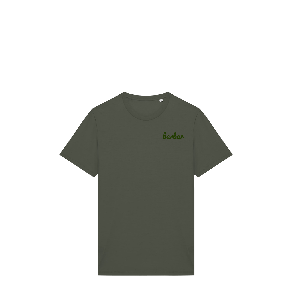 Uniseks T-shirt (BarBar Khaki logo)