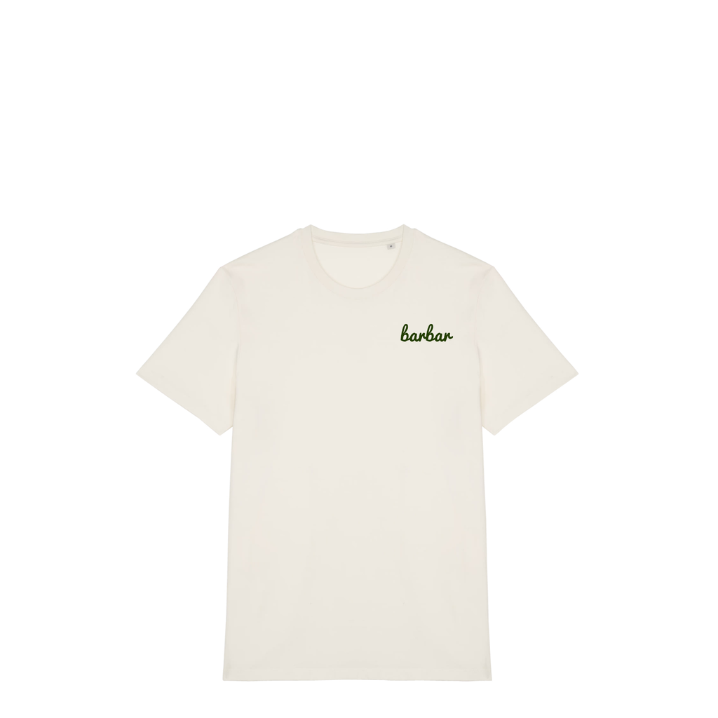 Uniseks T-shirt (BarBar Khaki logo)