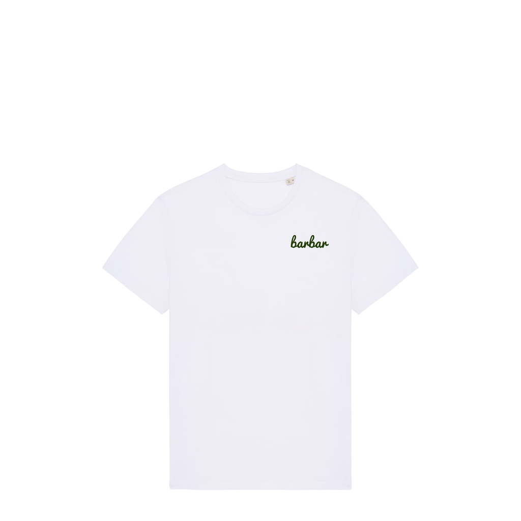 Uniseks T-shirt (BarBar Khaki logo)