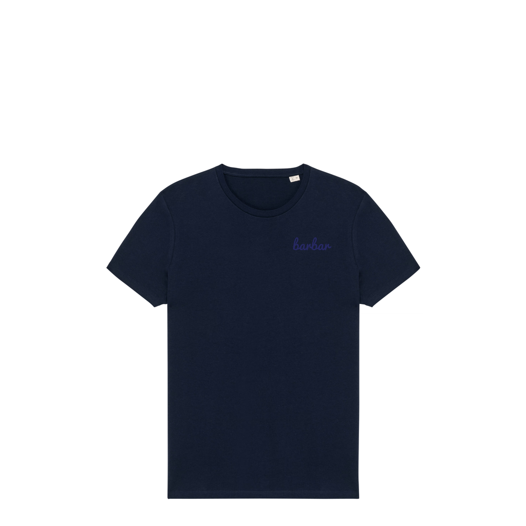 Uniseks T-shirt (BarBar Navy blue logo)