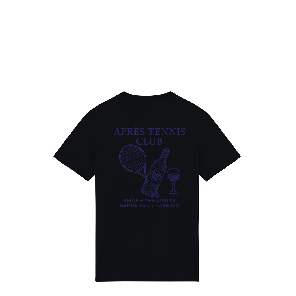 Uniseks T-shirt Après Tennis Club (Navy Blue logo)