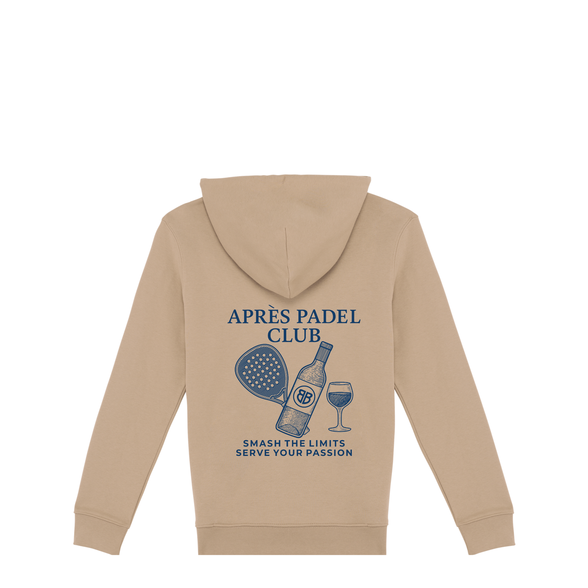 Uniseks Hoodie Après Padel Club (Navy Blue logo)