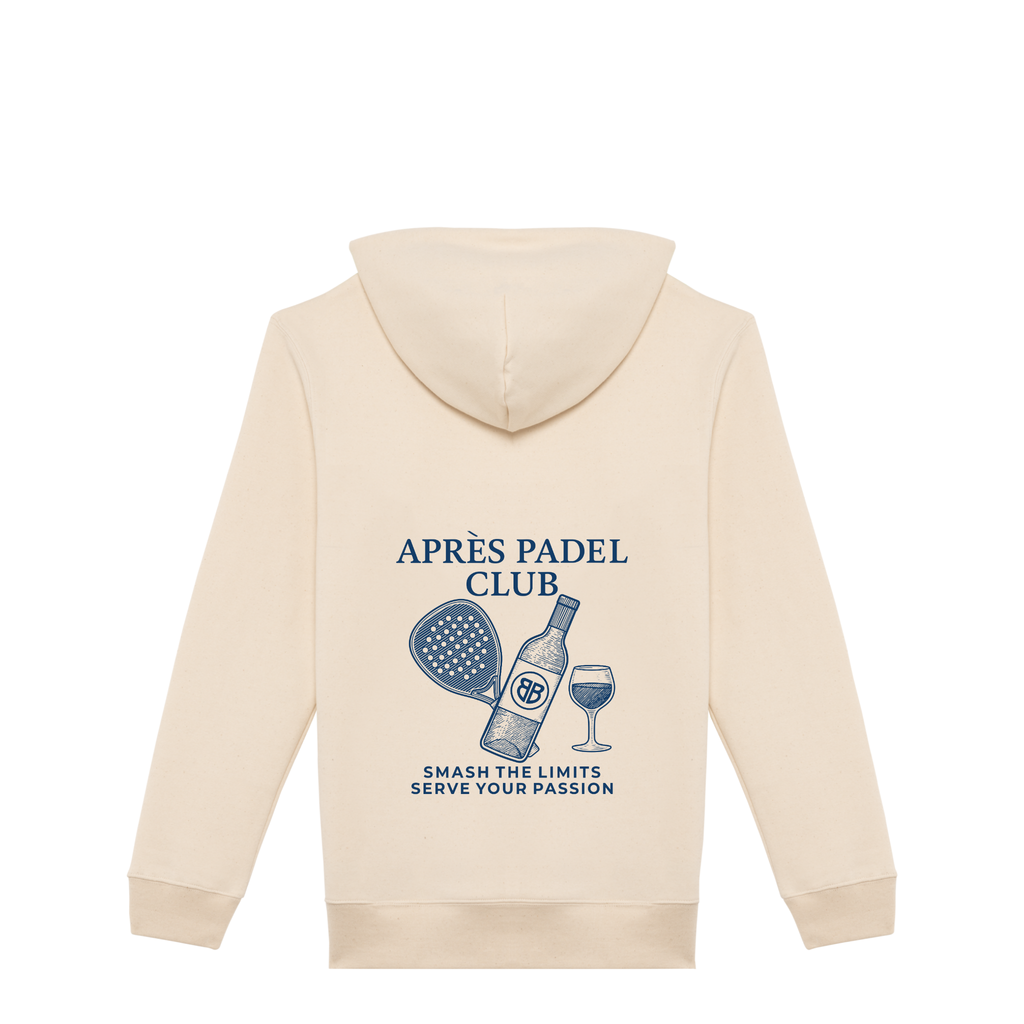 Uniseks Hoodie Après Padel Club (Navy Blue logo)