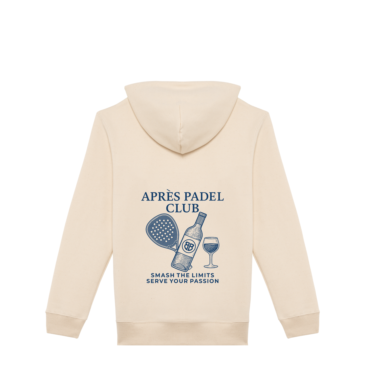 Uniseks Hoodie Après Padel Club (Navy Blue logo)