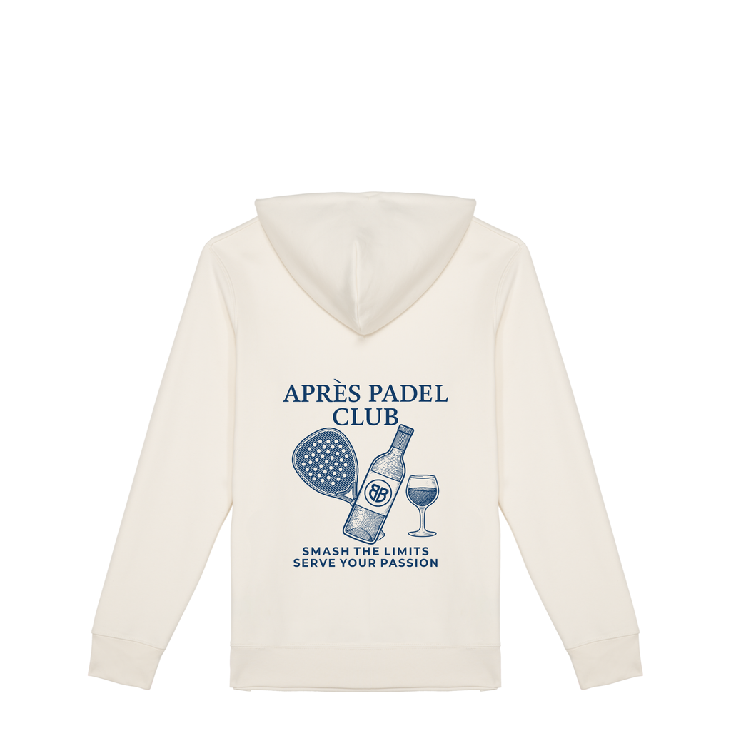 Uniseks Hoodie Après Padel Club (Navy Blue logo)