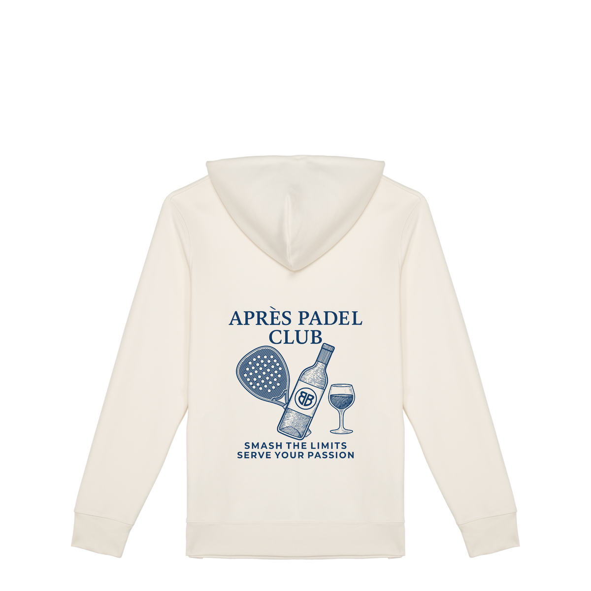 Uniseks Hoodie Après Padel Club (Navy Blue logo)