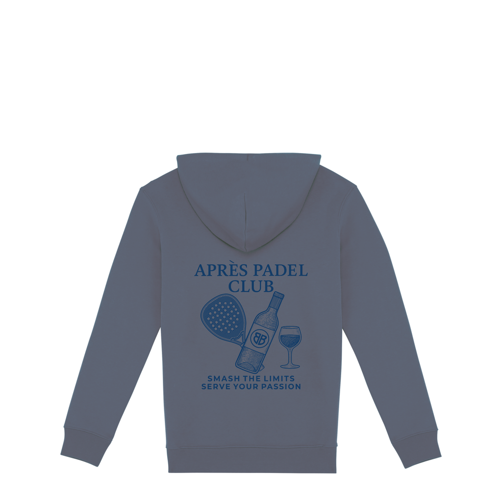 Uniseks Hoodie Après Padel Club (Navy Blue logo)