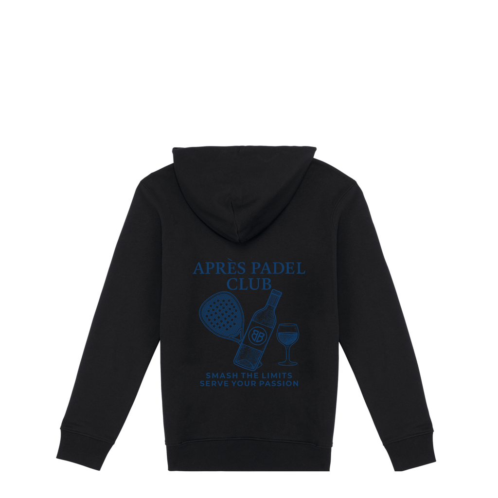 Uniseks Hoodie Après Padel Club (Navy Blue logo)