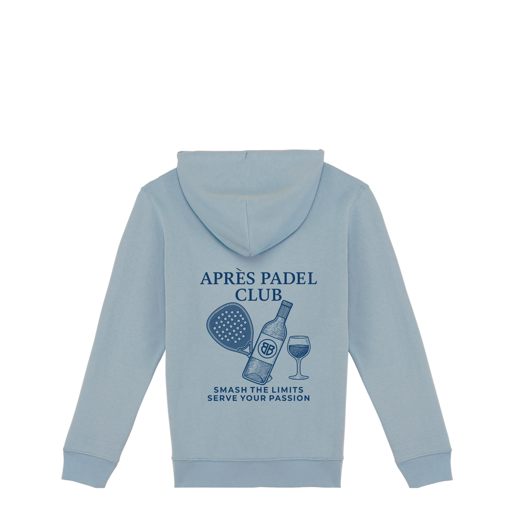 Uniseks Hoodie Après Padel Club (Navy Blue logo)