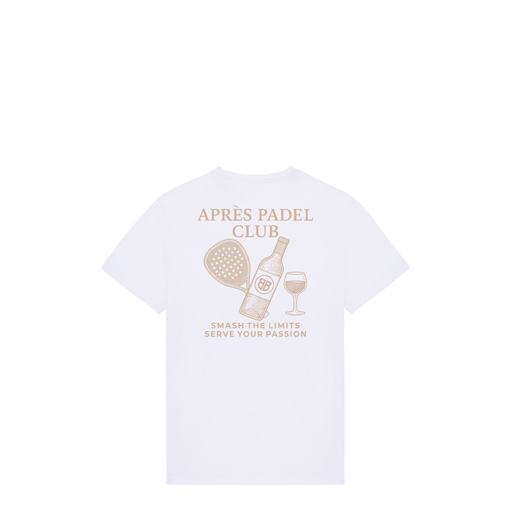 Uniseks T-shirt Après Padel Club (Off-white logo)