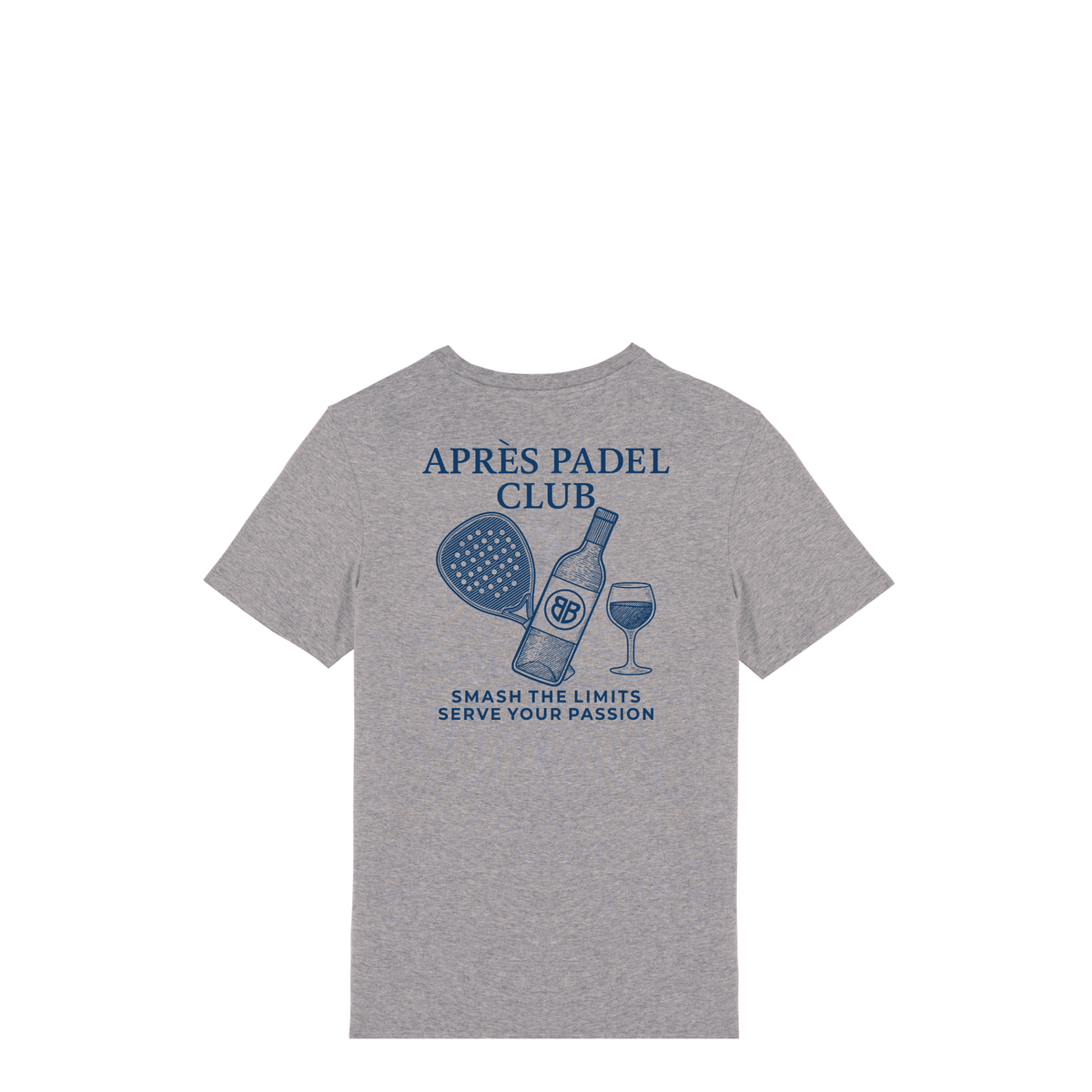 Uniseks T-shirt Après Padel Club (Navy Blue logo)