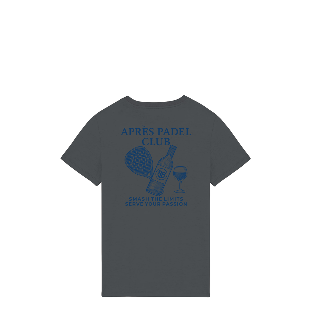 Uniseks T-shirt Après Padel Club (Navy Blue logo)