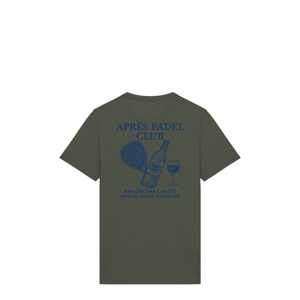 Uniseks T-shirt Après Padel Club (Navy Blue logo)