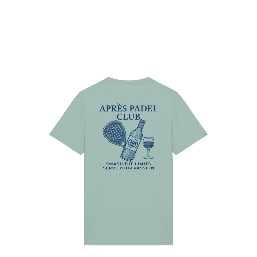 Uniseks T-shirt Après Padel Club (Navy Blue logo)