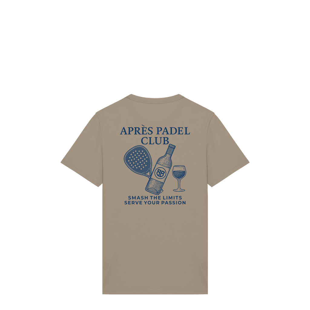 Uniseks T-shirt Après Padel Club (Navy Blue logo)