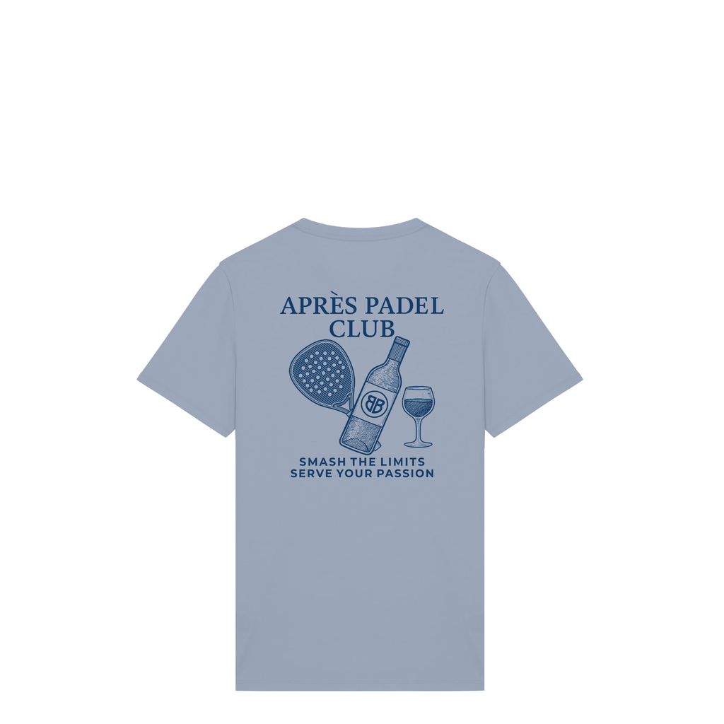 Uniseks T-shirt Après Padel Club (Navy Blue logo)