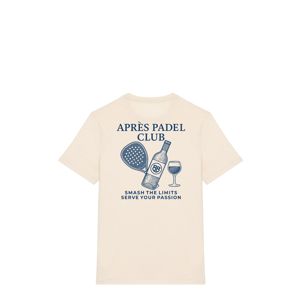 Uniseks T-shirt Après Padel Club (Navy Blue logo)
