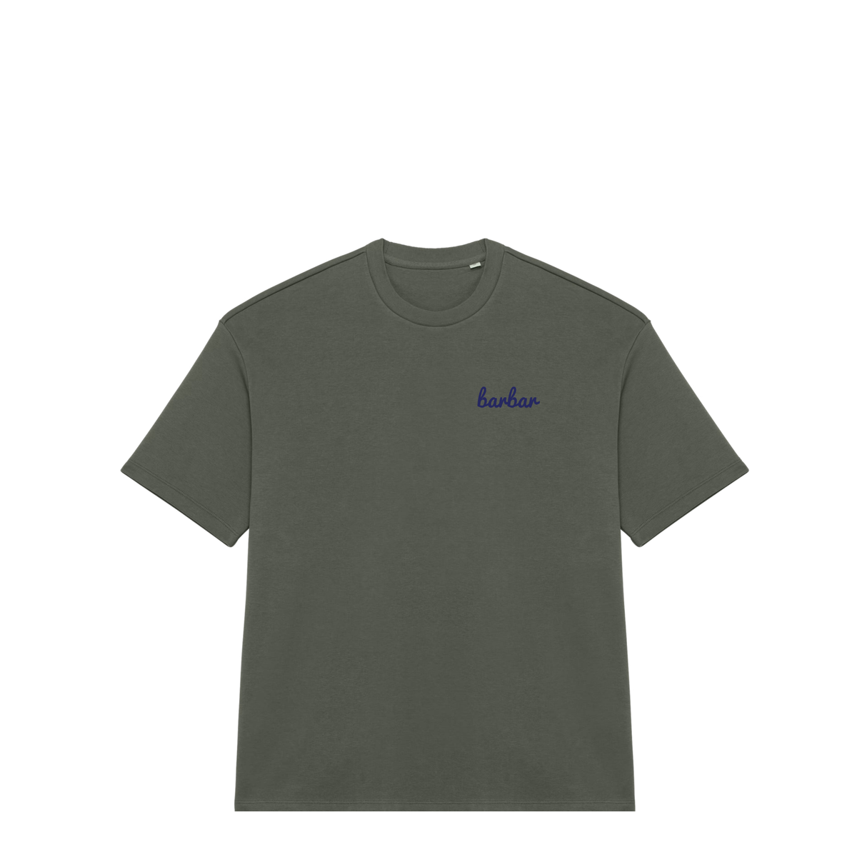 Oversized French Terry T-shirt (BarBar Navy Blue logo)