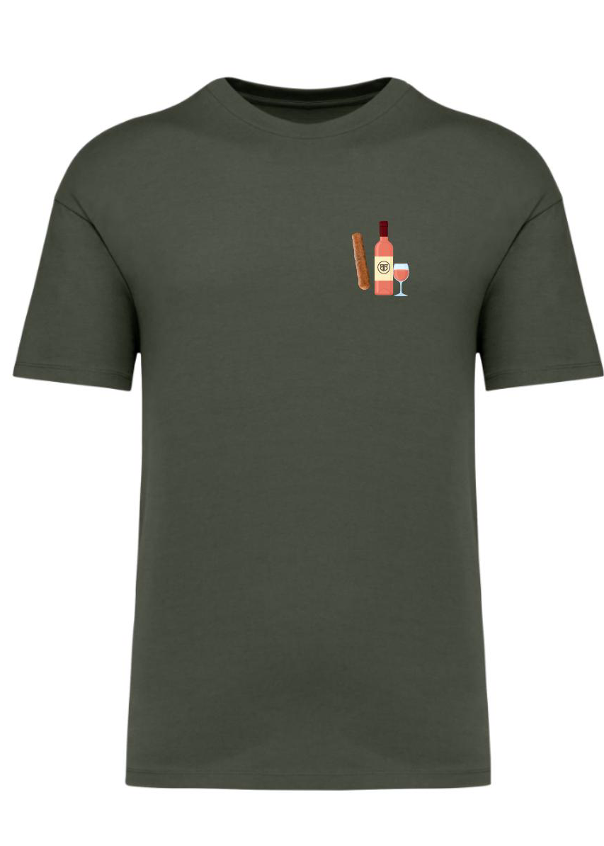 Uniseks T-shirt met afhangende schouders